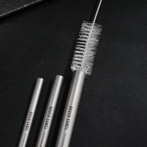 Pajita de Titanio Súper Resistente y Ultraligera con Cepillo de Limpieza, Pajita Metálica Duradera y Reutilizable - Product Image 4