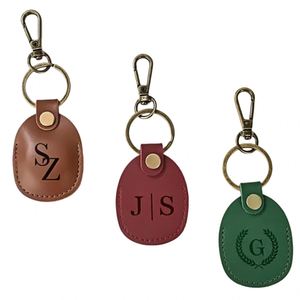 Étui en cuir personnalisé, étui de protection gravé sur mesure avec logo, porte-clés artisanal pour clés, sacs et animaux de compagnie - Product Image 1