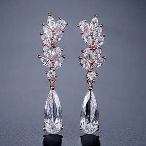 European and American Horse Eye Drop Zircon Earrings Fashion All-match Earrings Women Bridal Jewelry Factory Direct Sales