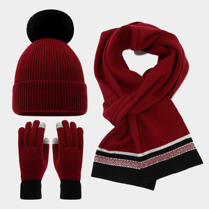 Ensemble trois pièces chaud pour l'extérieur, résistant au froid, pour femmes, en polaire, avec bonnet, écharpe et <span class=keywords><strong>gants</strong></span>, pour l'automne et l'hiver - Product Image 1