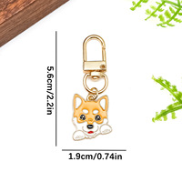 Porte-clés en émail pour animaux de compagnie, mignon, en gros, Corgi, Bouledogue français