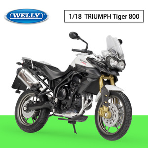 Motocicleta de Juguete Welly <span class=keywords><strong>1</strong></span>:18, Modelo de Motocicleta Vintage <span class=keywords><strong>Tiger</strong></span> 800, Simulación de Aleación - Product Image 5