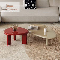 BLAINE Ensemble de table basse moderne de luxe écologique en laque acrylique avec plateau au design irrégulier, personnalisable et garantie de 3 ans
