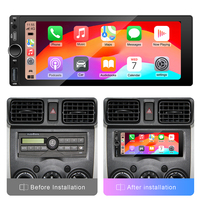 Reproductor MP5 para Auto Rhythm 1Din con Pantalla Táctil HD Retráctil de 6.86 Pulgadas, CarPlay con Cable, Android Auto, Mirror Link, GPS Integrado, USB, Estéreo