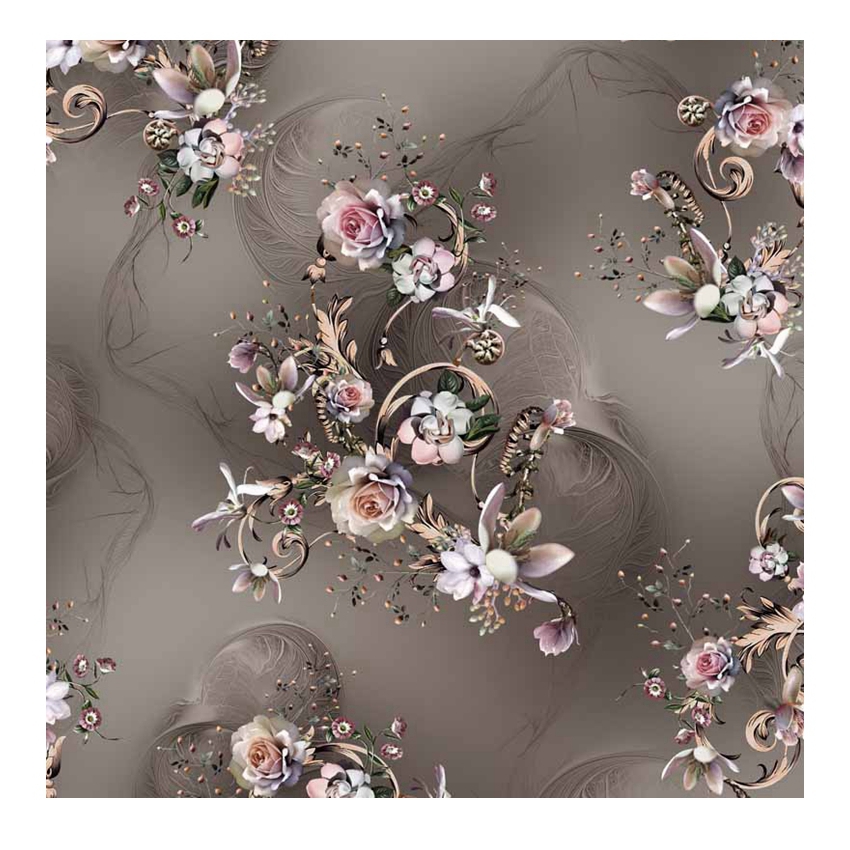 hot selling china supplier peach skin digital printing 200674 summer shinning clear flower design for garment fabric