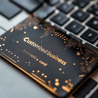 Cartes de visite professionnelles en métal noir et or de haute qualité, 0,8 mm, design personnalisé, carte en aluminium vierge pour gravure au laser