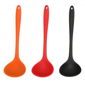 Louche à soupe en silicone résistante à la chaleur, compatible lave-vaisselle, avec manche à revêtement solide, sans BPA, qualité alimentaire, outil antiadhésif - Product Image 2