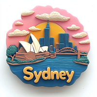 Dernier aimant de réfrigérateur en résine personnalisé Sydney Cadeau souvenir de voyage Impression UV Effet 3D Logo moyen de style moderne Prix de gros
