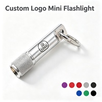 Mini lampe torche LED personnalisée avec logo sérigraphié, porte-clés portable, lampe de poche à mousqueton, support de lampe de poche de poche – Vente en gros