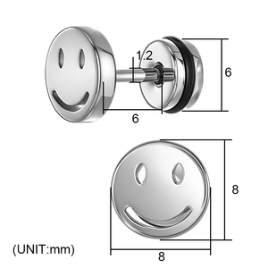 <span class=keywords><strong>Orecchini</strong></span> a perno impermeabili in acciaio chirurgico 316L PVD oro, stile Y2K, con faccina sorridente, <span class=keywords><strong>per</strong></span> piercing alla cartilagine e al <span class=keywords><strong>trago</strong></span>, gioielli singoli <span class=keywords><strong>per</strong></span> <span class=keywords><strong>uomo</strong></span> e donna - Product Image 2