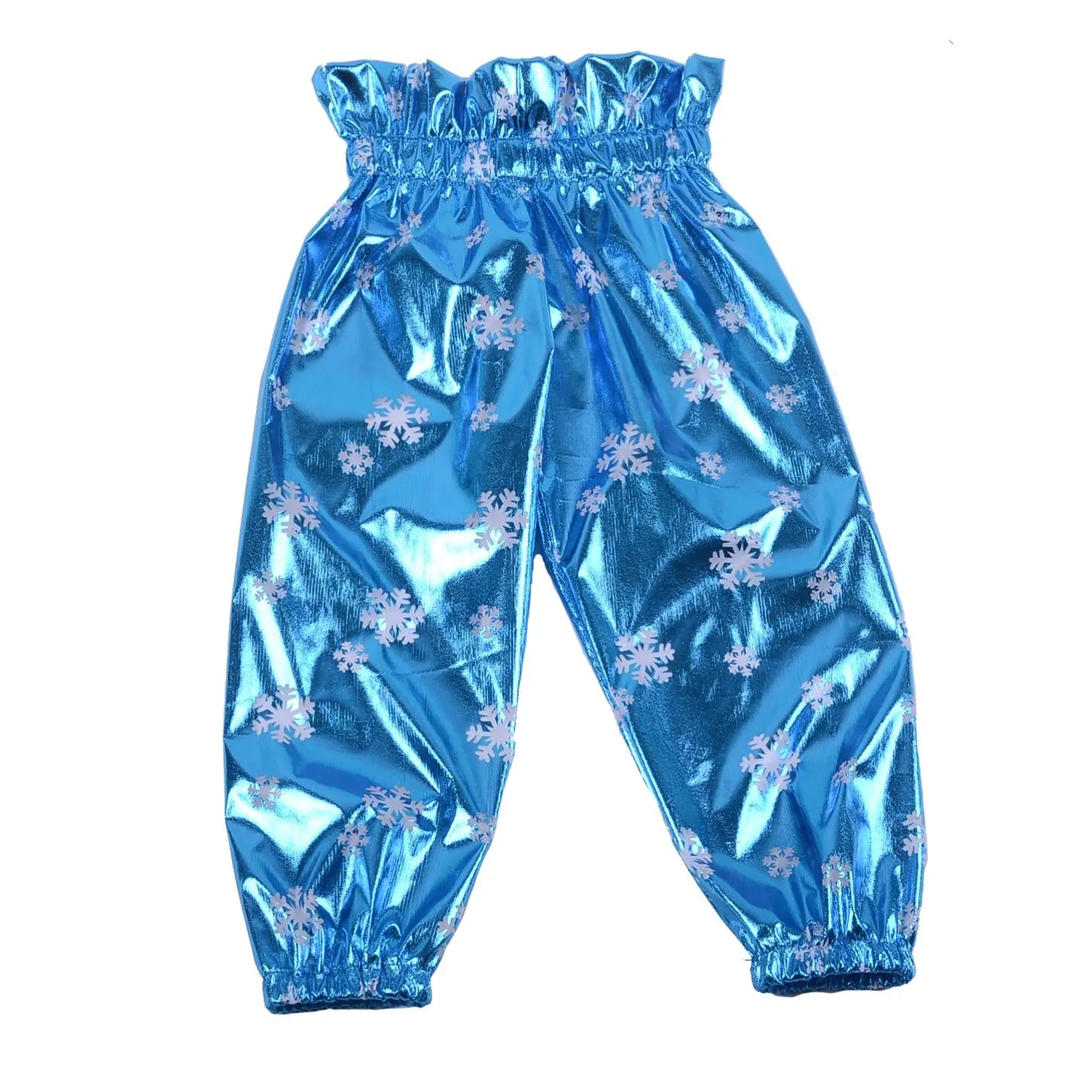 Großhandel Kid Pants Long Leg Pants Rüschen saum Ausgestellte Taille Dünne Leder Weihnachten Schneeflocke Druck Baby Girl Hose