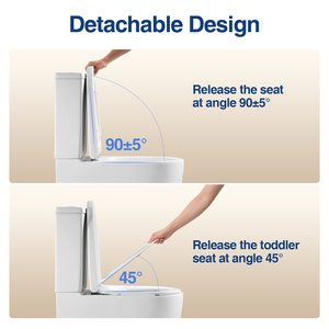 Couvercle de toilette en duroplast en forme de D, adapté aux familles, avec siège enfant intégré et mécanisme de fermeture douce - Product Image 6