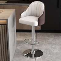 Moderner Minimalistischer Barhocker mit Metallgestell, Verchromter Basis, Verstellbarem Drehsitz, Langlebig für Küche, Esszimmer und Außenbereich, Luxuriöse Wohnausstattung