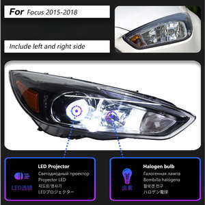 Ensemble de phares LED pour <span class=keywords><strong>Ford</strong></span> <span class=keywords><strong>Focus</strong></span> <span class=keywords><strong>2015</strong></span> US Style RS, lentille LED fumée, clignotants DRL, modifiés, élégants, haute performance - Product Image 2