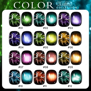 JTING - Juego de Esmalte de Gel para Ojos de Gato de 12 Colores Únicos, Efecto de Fuegos Artificiales Brillantes, Diamantes Magnéticos, Esmalte de Gel para Ojos de Gato, Marca Privada OEM - Product Image 2