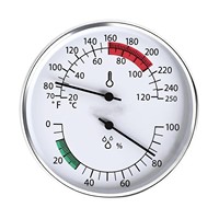 Termómetro Higrómetro de Aluminio para Sauna de 4 Pulgadas con Pantalla Analógica de Alta Precisión, Lectura Rápida, Escala Dual F/C