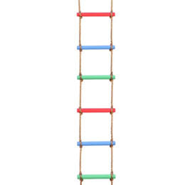 जियायी चढ़ाई रस्सी सीढ़ी पेड़ स्विंग बच्चों के लिए 6-चरण लकड़ी की सीढ़ी - Product Image 5