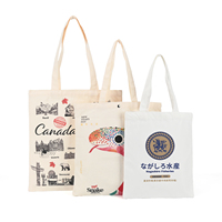 Sac fourre-tout en toile imprimé avec les monuments de la ville du Canada, en coton naturel, sac de shopping souvenir, grande capacité, sac de voyage pour touristes