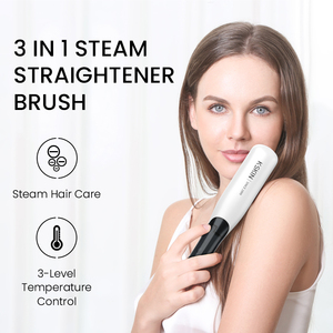 Professional Electric Ceramic Steam Hair Straightener Brush & <b>Comb</b> 5 Temperature Settings PTC Fast <b>Heating</b> for All Hair Types - Product Image 2