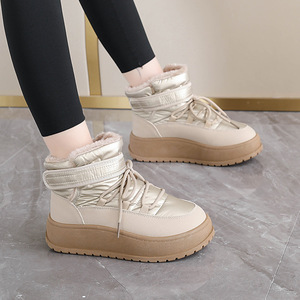 2025 Autumn Winter Unisex Waterproof Warm Cloth with Velvet <b>Knee</b>-<b>High</b> Thick Soled Mesh Lining Elevating Snow Boots - Product Image 4