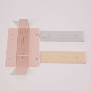 EQ Custom Logo Luxury Microfiber Fashionable Printed Square Rectangle Hasps Necklace Earring <b>Ring</b> <b>Storage</b> Jewelry Bag Wholesale - Product Image 6