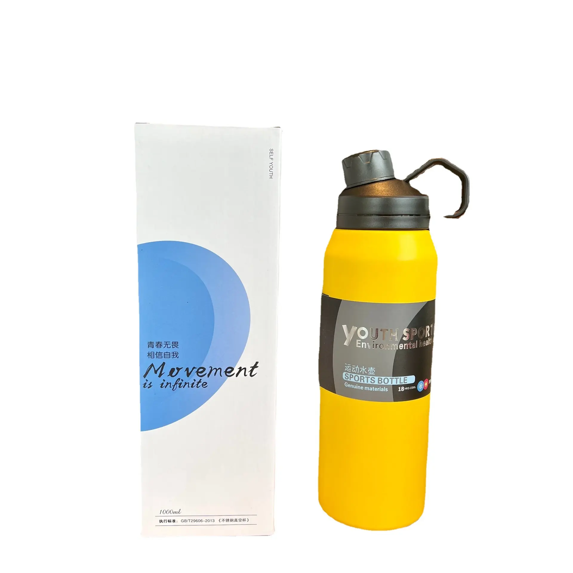 650Ml 950Ml Dubbele Muur Thermosfles Vacuüm Geïsoleerde Waterfles Sport Roestvrijstalen Ketels