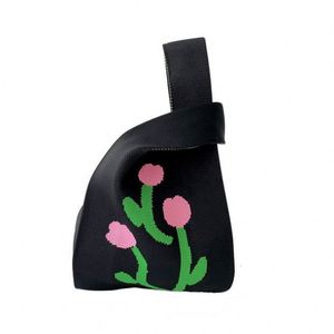 Nuevo Bolso de Ganchillo con Nudos Japoneses de Diseño, Bolso de Mano Tejido con Estampado Floral de Pato de Dibujos Animados - Product Image 5