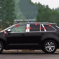 Garnitures de fenêtre de voiture en acier inoxydable décoration pour ford edge 2009 2010 2011 2012 2013 2014 accessoires de fenêtres kit de style automatique