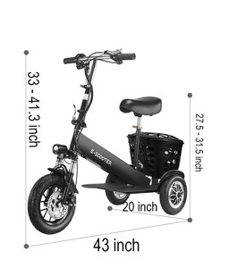 Tricycle <span class=keywords><strong>électrique</strong></span> pliable XFY, 12 pouces, léger et portable pour adultes, avec batterie au lithium, moteur 500W, autonomie 40-60 km - Product Image 3
