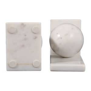 Fermalibri in Marmo a Forma di Sfera, Elemento Decorativo Moderno per Libreria o Ufficio - Product Image 6