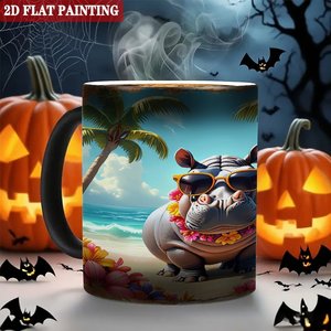 Tasse Magique Noire Givrée 11oz en Céramique à Changement de Couleur Activé par la Chaleur – Cadeau Nouveauté Tendance - Product Image 6