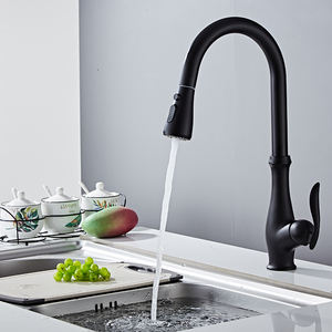 تصميم جديد من YUNDOOM OEM Torneria, تصميم جديد من YUNDOOM OEM Torneria تصميم جديد Wasserhahn ماتي الأسود غريفو سحب مقبض واحد روبينيت المطبخ بالوعة خلاط المياه صنبور - Product Image 3