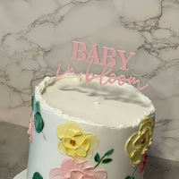 Neuer Stil Acryl-Tortenaufsatz 'Baby in Bloom' für Babyparty Doppelschichtige Kuchendekoration für Kinder