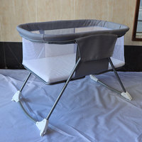 Lit de bébé pliable portable européen en métal, berceau pliable pas cher avec moustiquaire pour nouveau-né
