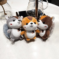 Nouveau design, jouet en peluche doux de 11 cm, adorable petit écureuil de dessin animé, porte-clés en peluche pour sacs et ornements