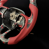 Volant sportif agressif en fibre de carbone forgée avec LED rouges pour Dodge Charger Challenger Hellcat Durango SRT