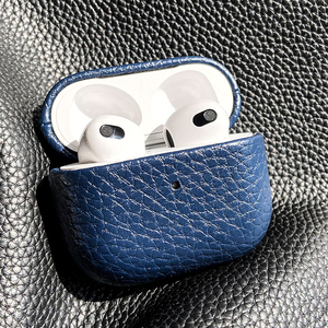 Logo personnalisé en cuir véritable chargement de batterie écouteurs sans fil housse de protection pour <span class=keywords><strong>AirPods</strong></span> pro pour iPhone PU grain de galets - Product Image 5
