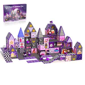 Jeu de construction de blocs magnétiques best-seller avec fenêtre colorée, Château Magique Bonbons, jouets éducatifs STEM pour enfants - Product Image 4