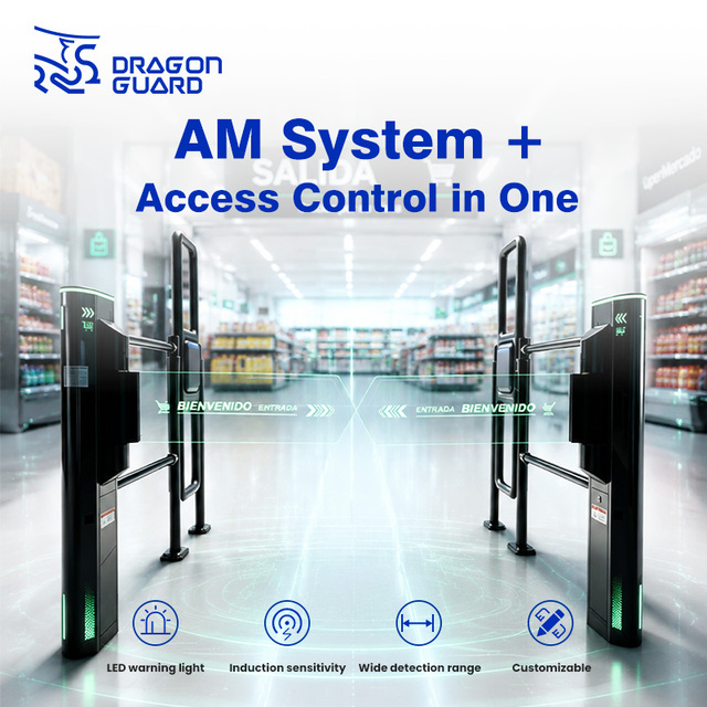 EAS AM System & Turnstile in One Anti-theft System