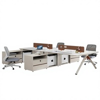 Poste de travail en îlot de bureau, bureau informatique moderne en L, station de travail avec cloison pour employés, ensemble de mobilier de table, vente en gros