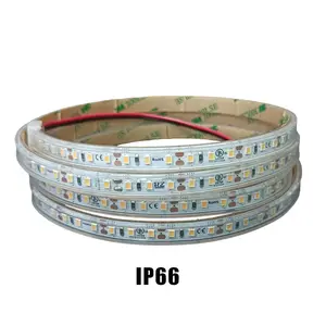 Faixa de luz flexível IP66 impermeável para PCB de manga de silicone com 120 LEDs de largura de 8 mm