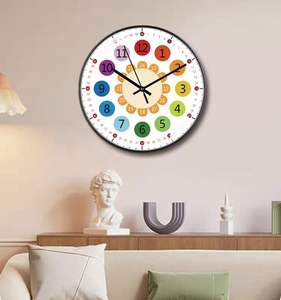 <span class=keywords><strong>Orologio</strong></span> <span class=keywords><strong>da</strong></span> <span class=keywords><strong>Parete</strong></span> Educativo per Bambini con Numeri Colorati, Movimento Silenzioso al Quarzo, con Lancette per Aula e Casa - Product Image 4