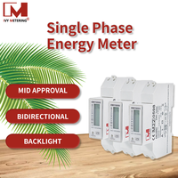 Compteur d'énergie AC monophasé MID bidirectionnel 100A RS485 MODBUS avec moniteur de courant EVPV, taille ultra-compacte, compteur 1P