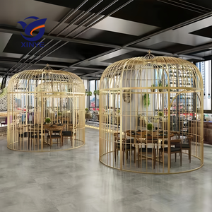 Ekstra büyük su geçirmez çok fonksiyonlu kuş kafesi eğlence şekli oteller restoran yemek için dökme demir çit Gazebo bölücü - Product Image 2