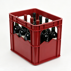 JOIN Caisse à bière en plastique robuste à 12 compartiments, avec trous de 85 mm, empilable, pour le transport de bouteilles d'eau, pour la logistique de brasserie et la circulation en gros - Product Image 6