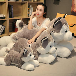 CHIQUE Superzacht Schattig Husky Pluche Speelgoedhond Grote Maat PP Katoen Verjaardag Stressverlichting Puppy Hond Slaapkussen Bed - Product Image 5