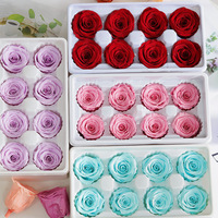 Boîte cadeau de têtes de roses éternelles de qualité supérieure - Fleurs séchées faites à la main pour la Saint-Valentin et la décoration intérieure
