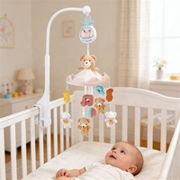Bao Han Jouets musicaux électriques télécommandés pour bébé, mobile de lit d'appoint amusant avec ours et lapin, pour enfants