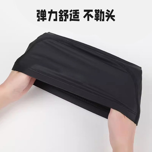 Bonnet de bain unisexe pour adultes, couleur unie, en PU, protection des oreilles, respirant, confortable, adapté aux sports aquatiques - Product Image 3