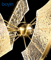 Lustre moderne en acrylique de luxe, design en spirale, sur mesure, lustre décoratif pour villa, grand lustre pour plafond haut